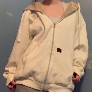 Women's Cream Zip-Up Hoodie